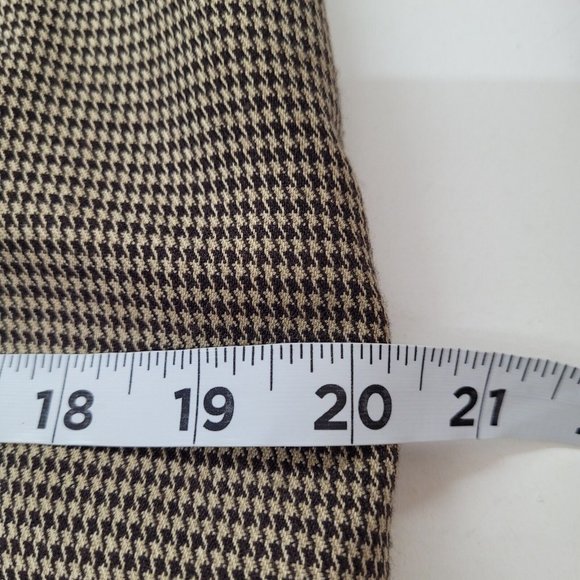 Versailles Skirt Womens 10 Houndstooth Brown/Camel‎ Pleat Hem Lined Back Zip New - Picture 9 of 11